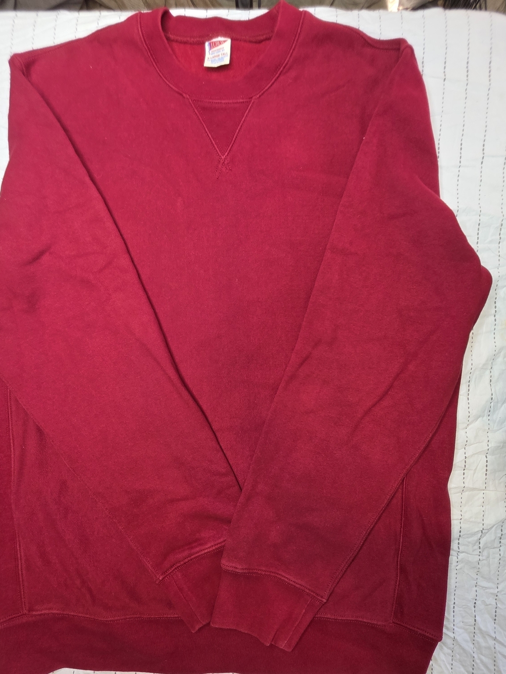 J. Crew Heritage Cotton Crewneck Sweatshirt Maroon Red - XL Tall - BJ448